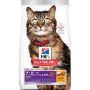Hills Science Plan Adult Sensitive Stomach & Skin Dry Cat Food Chicken Flavour - Dogs Cats & Friends