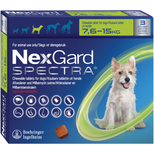 Nexgard Spectra Tick & Flea Dog Tablets for Medium Dogs - Dogs Cats & Friends