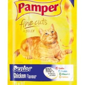 Pamper Fine Cuts in Jelly Senior - Chicken Flavour Cat Food Pouch 85g