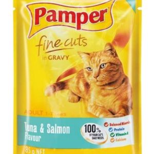 Pamper Fine Cuts in Gravy Tuna and Salmon Flavour 85g