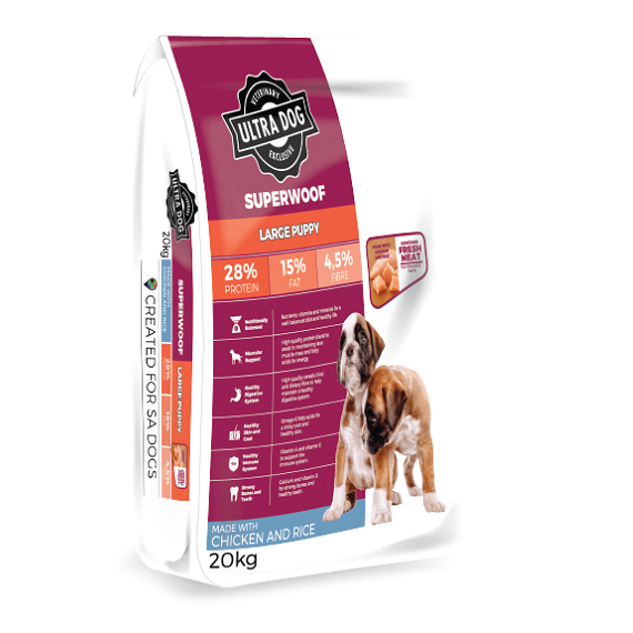 Ultra Dog Superwoof Chicken and Rice Large Puppy Food - Dogs Cats & Friends