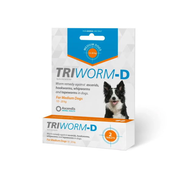 Triworm-D Individual Pack Medium Dog Deworming Tablet