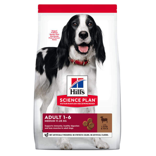Hill's Science Plan Lamb & Rice Adult Medium Breed Dog Food - Dogs Cats & Friends